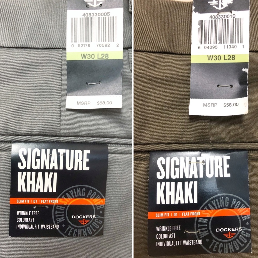 NEW! 2 Dockers Signature Khakis Slim Fit work wear